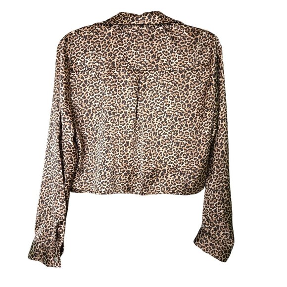 Rachel Zoe Womens Leopard Print Button-Up Blouse Medium - Picture 2 of 11
